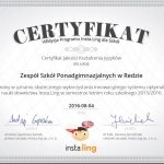Certyfikat Insta.Ling dla Szkół